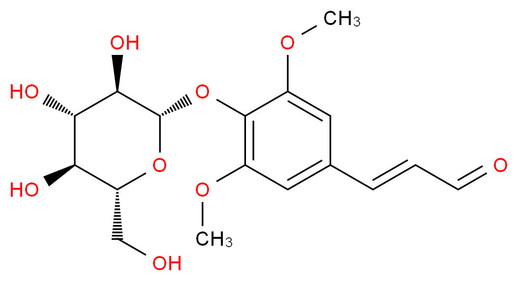 (2E)-3-(3,5-dimethoxy-4-{[(2S,3R,4S,5S,6R)-3,4,5-trihydroxy-6-(hydroxymethyl)oxan-2-yl]oxy}phenyl)prop-2-enal_分子结构_CAS_154461-65-1