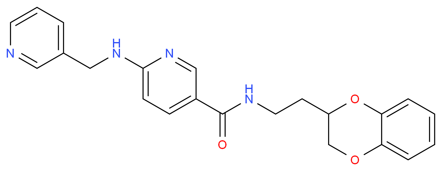 N-[2-(2,3-dihydro-1,4-benzodioxin-2-yl)ethyl]-6-[(3-pyridinylmethyl)amino]nicotinamide_分子结构_CAS_)