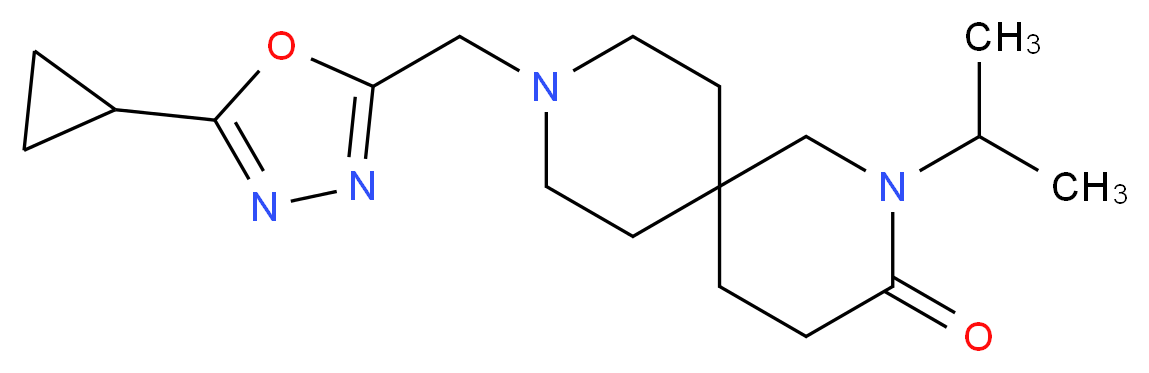 9-[(5-cyclopropyl-1,3,4-oxadiazol-2-yl)methyl]-2-isopropyl-2,9-diazaspiro[5.5]undecan-3-one_分子结构_CAS_)