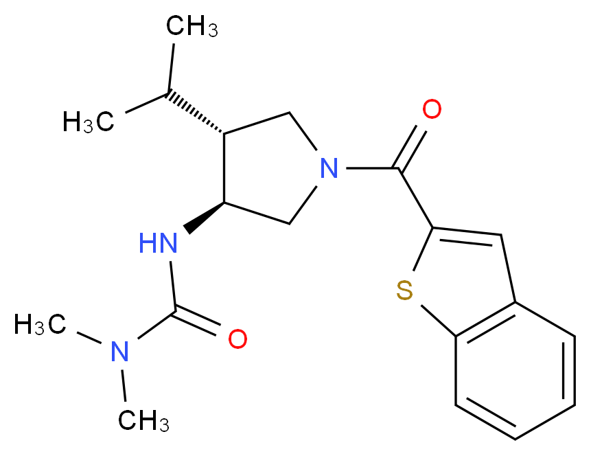 N'-[(3S*,4R*)-1-(1-benzothien-2-ylcarbonyl)-4-isopropyl-3-pyrrolidinyl]-N,N-dimethylurea_分子结构_CAS_)