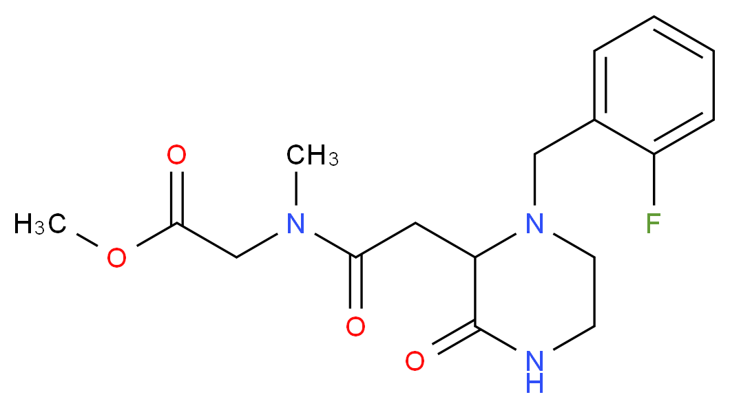methyl N-{[1-(2-fluorobenzyl)-3-oxo-2-piperazinyl]acetyl}-N-methylglycinate_分子结构_CAS_)