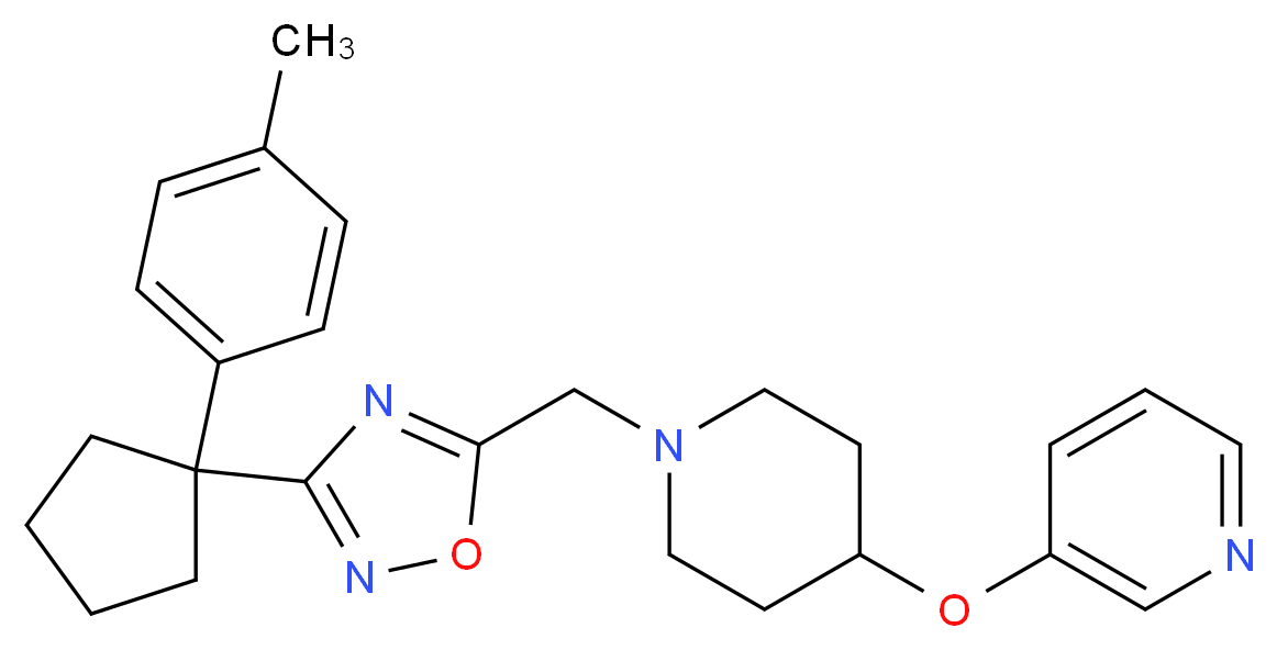 3-{[1-({3-[1-(4-methylphenyl)cyclopentyl]-1,2,4-oxadiazol-5-yl}methyl)-4-piperidinyl]oxy}pyridine_分子结构_CAS_)