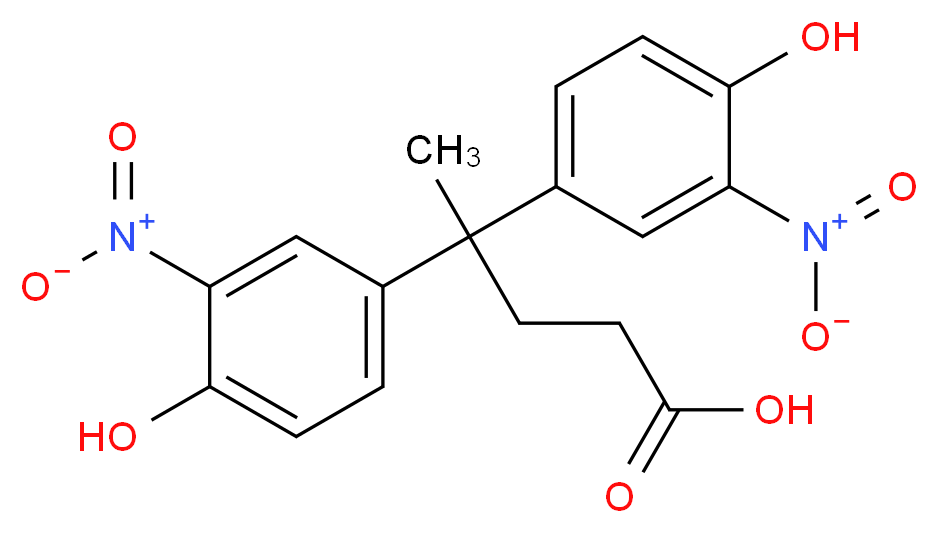 &gamma;,&gamma;-bis(4-HYDROXY-3-NITROPHENYL) VALERIC ACID_分子结构_CAS_14601-82-2)