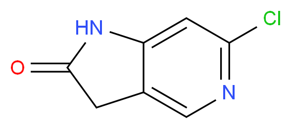 6-Chloro-1H,2H,3H-pyrrolo[3,2-c]pyridin-2-one_分子结构_CAS_1000342-80-2)