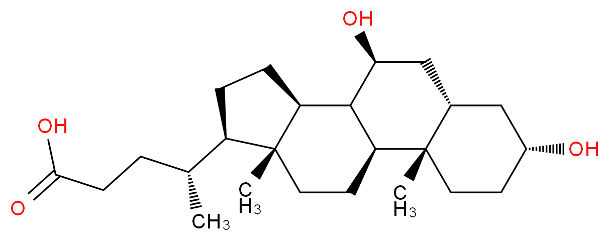 (4R)-4-[(1S,2S,5R,7S,9S,10R,11S,14R,15R)-5,9-dihydroxy-2,15-dimethyltetracyclo[8.7.0.0<sup>2</sup>,<sup>7</sup>.0<sup>1</sup><sup>1</sup>,<sup>1</sup><sup>5</sup>]heptadecan-14-yl]pentanoic acid_分子结构_CAS_128-13-2