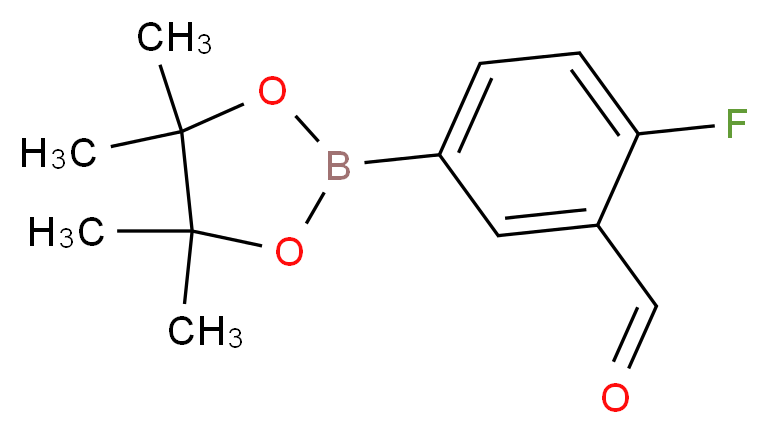 2-Fluoro-5-(4,4,5,5-tetramethyl-1,3,2-dioxaborolan-2-yl)benzaldehyde_分子结构_CAS_443776-94-1)