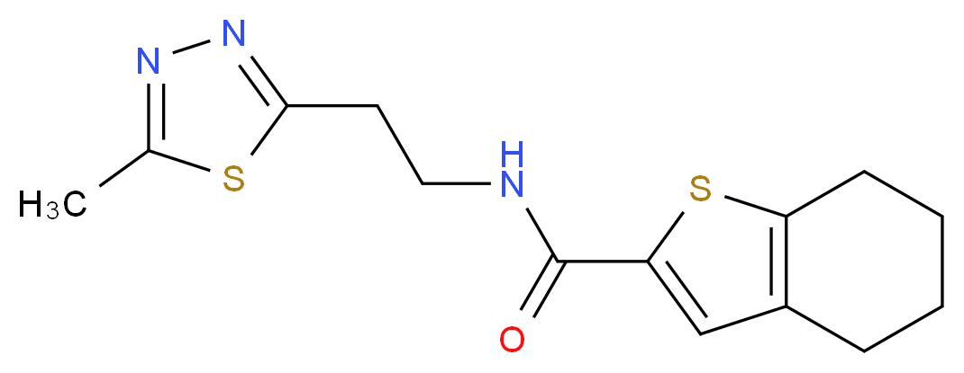 N-[2-(5-methyl-1,3,4-thiadiazol-2-yl)ethyl]-4,5,6,7-tetrahydro-1-benzothiophene-2-carboxamide_分子结构_CAS_)