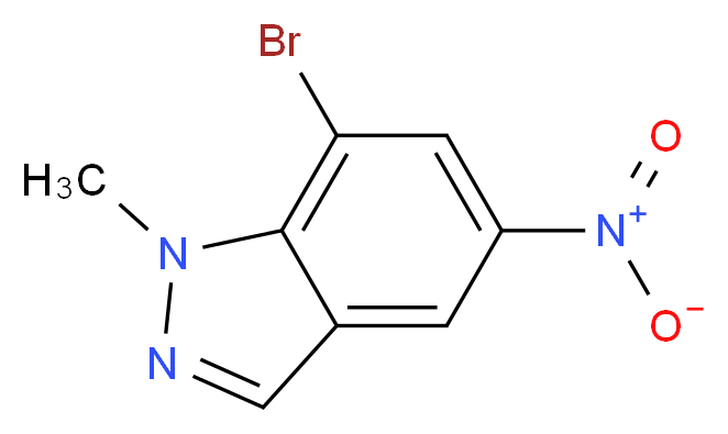 7-bromo-1-methyl-5-nitro-1H-indazole_分子结构_CAS_952183-39-0