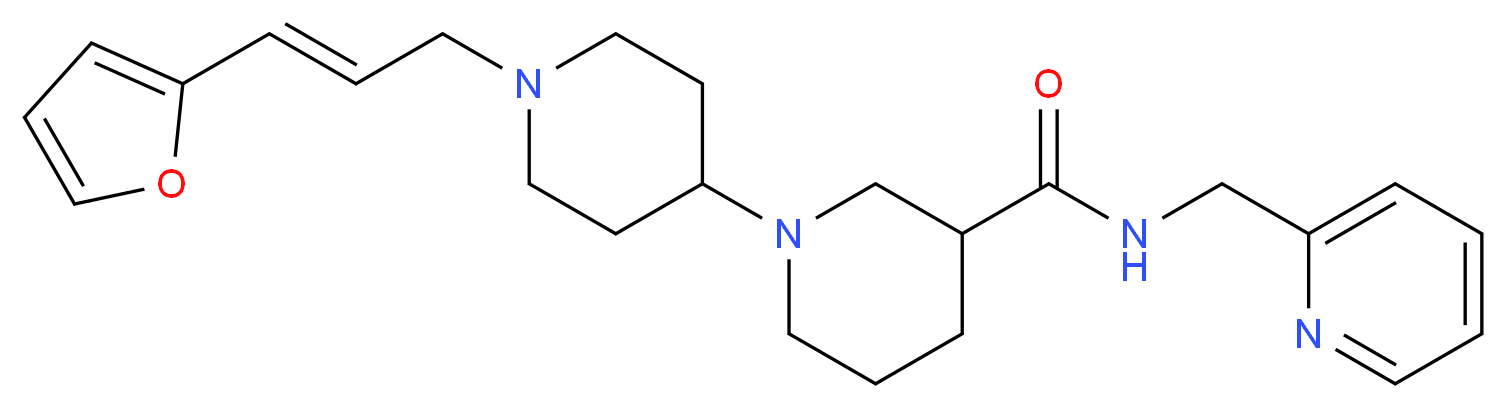 1'-[(2E)-3-(2-furyl)-2-propen-1-yl]-N-(2-pyridinylmethyl)-1,4'-bipiperidine-3-carboxamide_分子结构_CAS_)