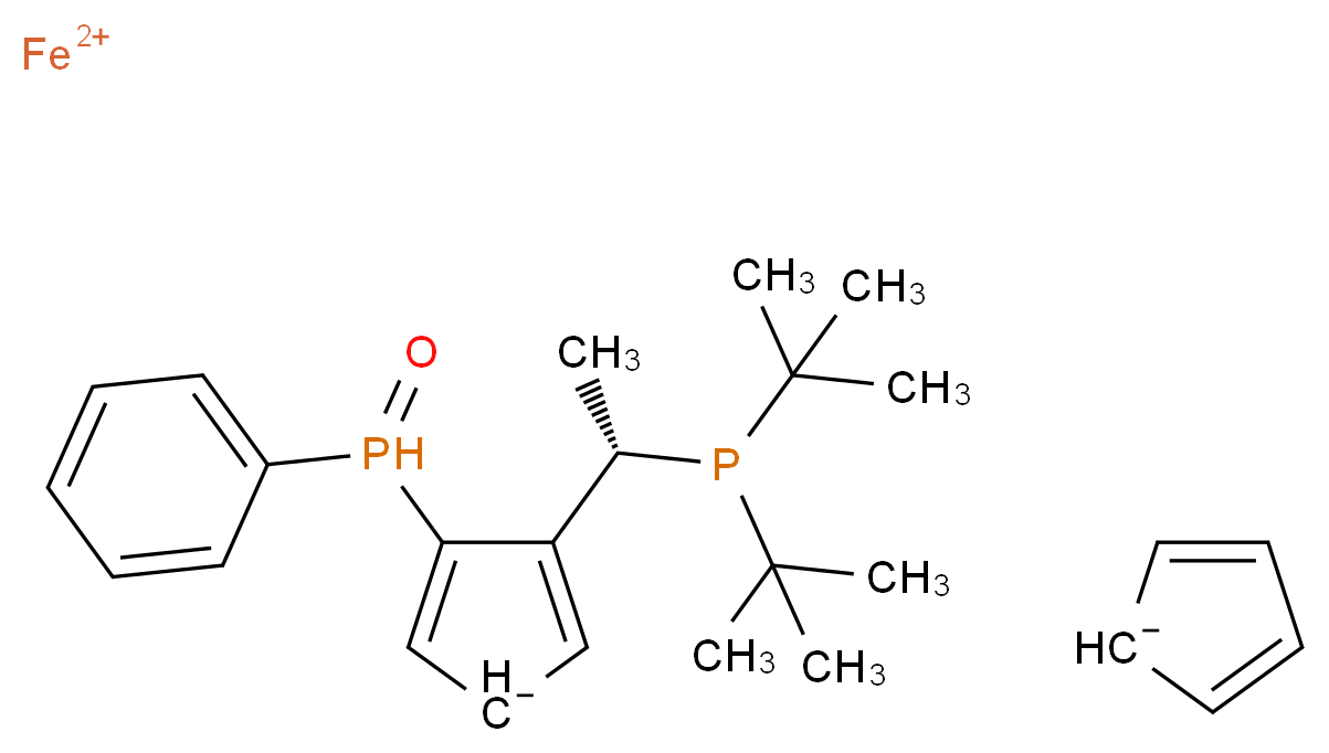 (RP)-1-[(S)-1-(Di-tert-butylphosphino)ethyl]-2-[(S)-phenylphosphinoyl]ferrocene_分子结构_CAS_1221746-66-2)