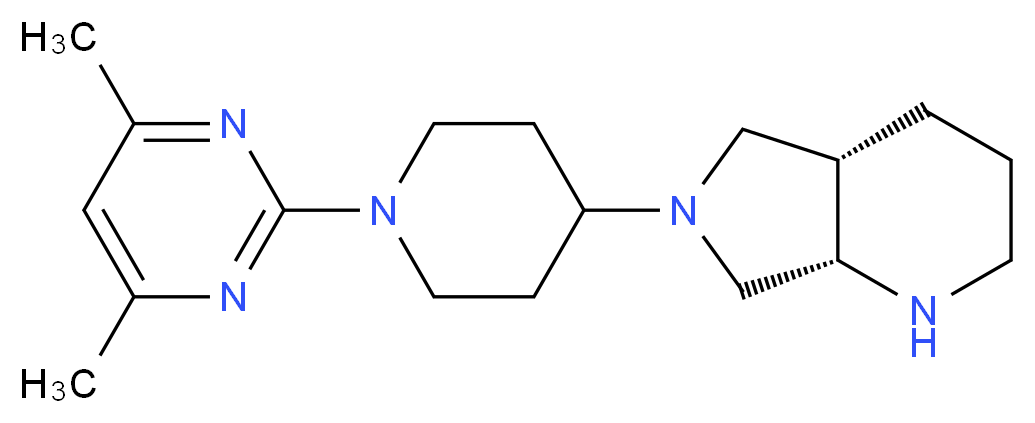 (4aS*,7aS*)-6-[1-(4,6-dimethylpyrimidin-2-yl)piperidin-4-yl]octahydro-1H-pyrrolo[3,4-b]pyridine_分子结构_CAS_)