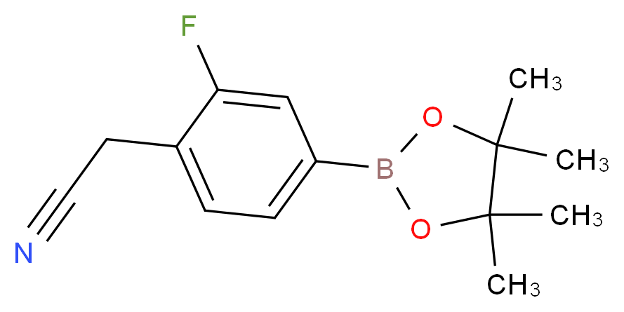 2-[2-fluoro-4-(tetramethyl-1,3,2-dioxaborolan-2-yl)phenyl]acetonitrile_分子结构_CAS_1220219-61-3