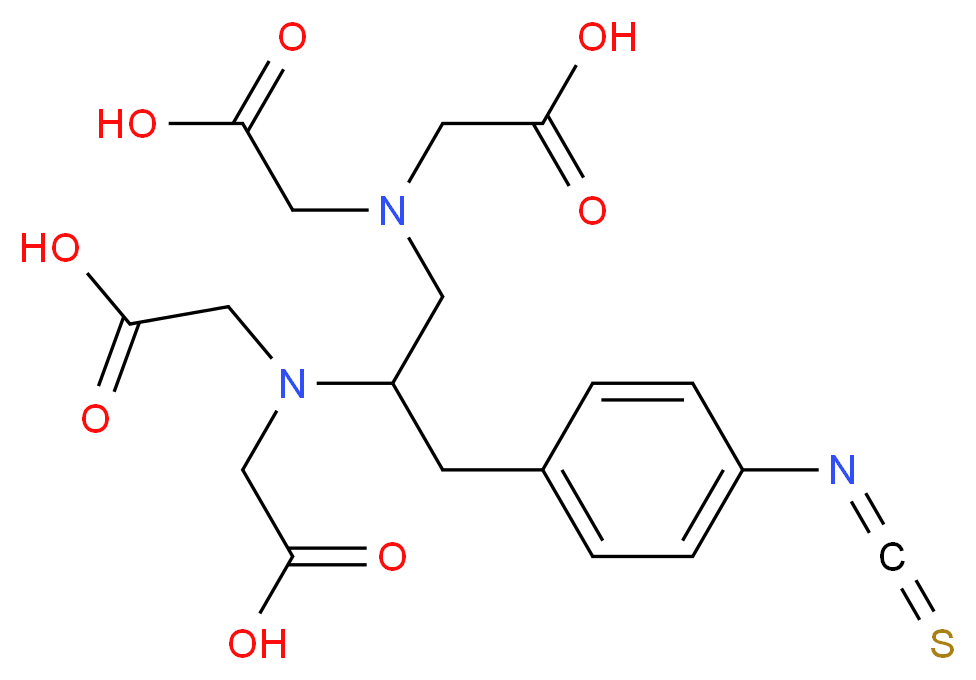 2-({1-[bis(carboxymethyl)amino]-3-(4-isothiocyanatophenyl)propan-2-yl}(carboxymethyl)amino)acetic acid_分子结构_CAS_105394-74-9