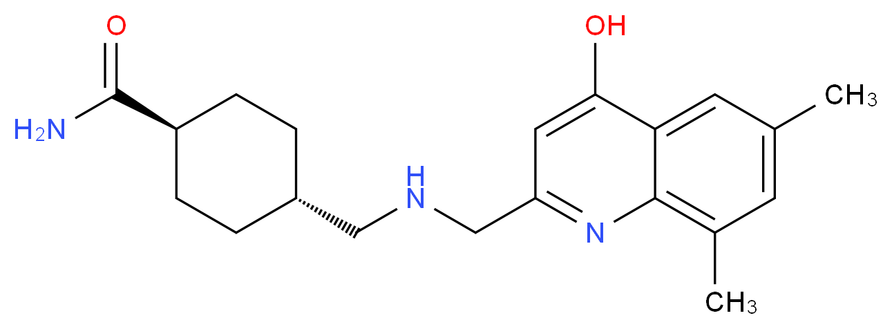 trans-4-({[(4-hydroxy-6,8-dimethylquinolin-2-yl)methyl]amino}methyl)cyclohexanecarboxamide_分子结构_CAS_)