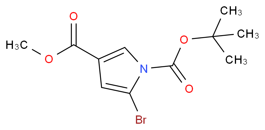 Methyl 5-bromo-1H-pyrrole-3-carboxylate, N-BOC protected_分子结构_CAS_1146081-31-3)