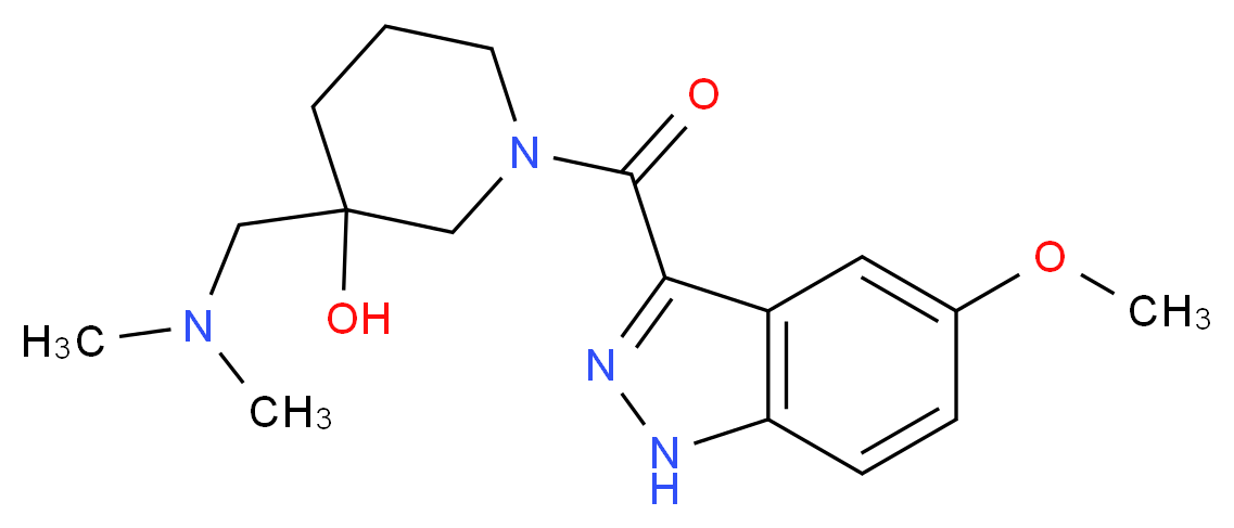 3-[(dimethylamino)methyl]-1-[(5-methoxy-1H-indazol-3-yl)carbonyl]-3-piperidinol_分子结构_CAS_)