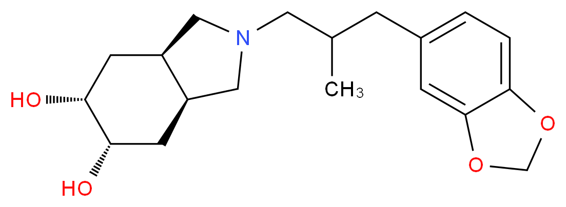 (3aR*,5R*,6S*,7aS*)-2-[3-(1,3-benzodioxol-5-yl)-2-methylpropyl]octahydro-1H-isoindole-5,6-diol_分子结构_CAS_)