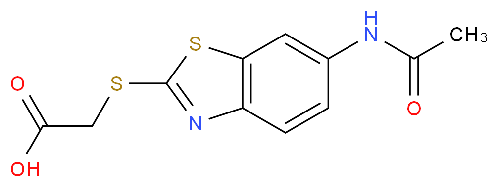 {[6-(acetylamino)-1,3-benzothiazol-2-yl]thio}acetic acid_分子结构_CAS_436088-91-4)