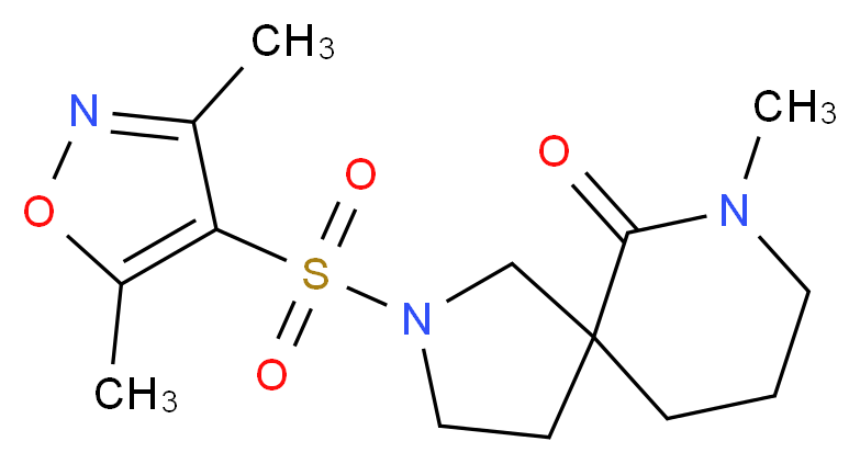 2-[(3,5-dimethylisoxazol-4-yl)sulfonyl]-7-methyl-2,7-diazaspiro[4.5]decan-6-one_分子结构_CAS_)