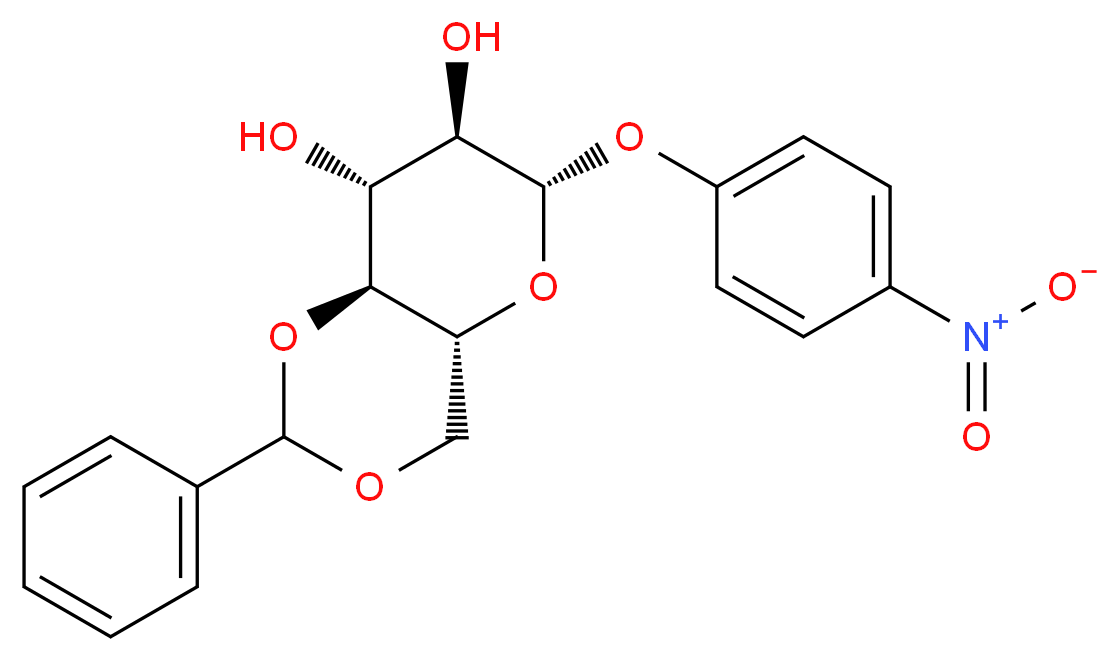 (4aR,6S,7R,8R,8aS)-6-(4-nitrophenoxy)-2-phenyl-hexahydro-2H-pyrano[3,2-d][1,3]dioxine-7,8-diol_分子结构_CAS_83167-73-1