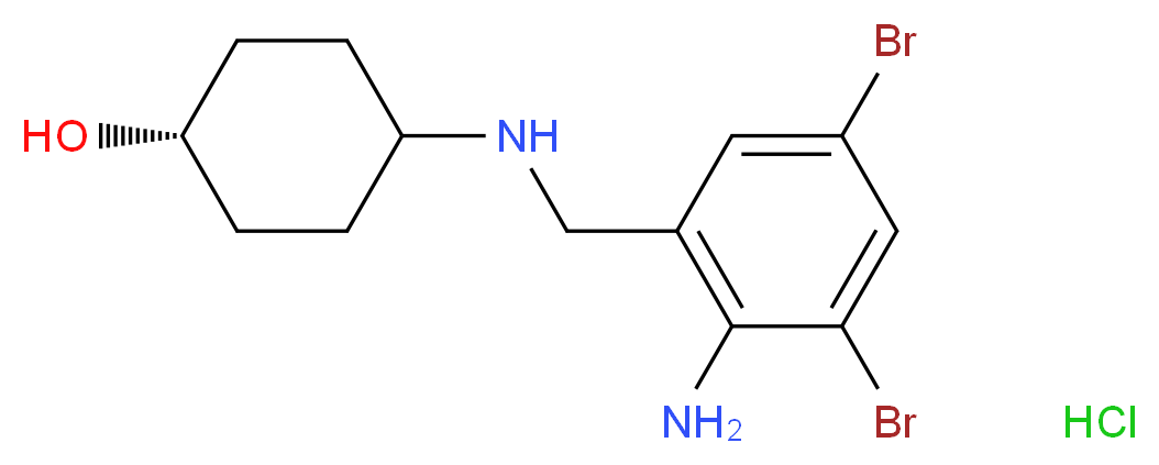4-{[(2-amino-3,5-dibromophenyl)methyl]amino}cyclohexan-1-ol hydrochloride_分子结构_CAS_23828-92-4