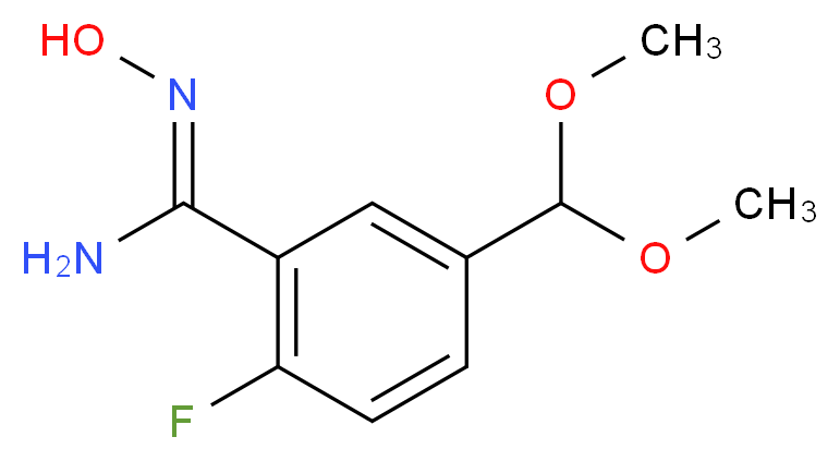 5-(Dimethoxymethyl)-2-fluoro-N'-hydroxybenzenecarboximidamide_分子结构_CAS_)