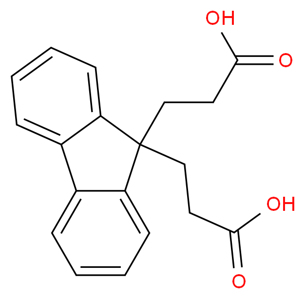 3-[9-(2-carboxyethyl)-9H-fluoren-9-yl]propanoic acid_分子结构_CAS_4425-95-0