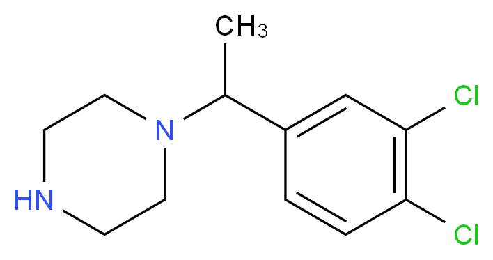 1-[1-(3,4-dichlorophenyl)ethyl]piperazine_分子结构_CAS_514787-47-4