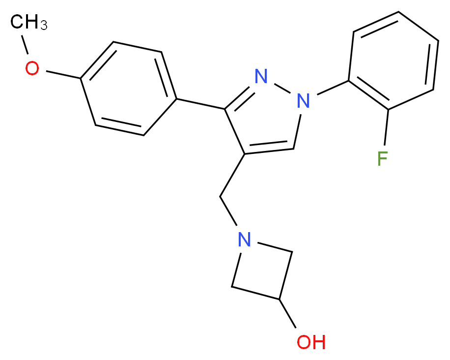 1-{[1-(2-fluorophenyl)-3-(4-methoxyphenyl)-1H-pyrazol-4-yl]methyl}-3-azetidinol_分子结构_CAS_)