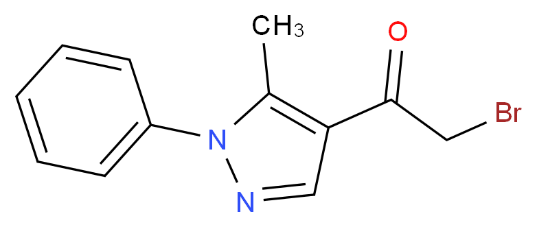 2-bromo-1-(5-methyl-1-phenyl-1H-pyrazol-4-yl)ethan-1-one_分子结构_CAS_137577-00-5