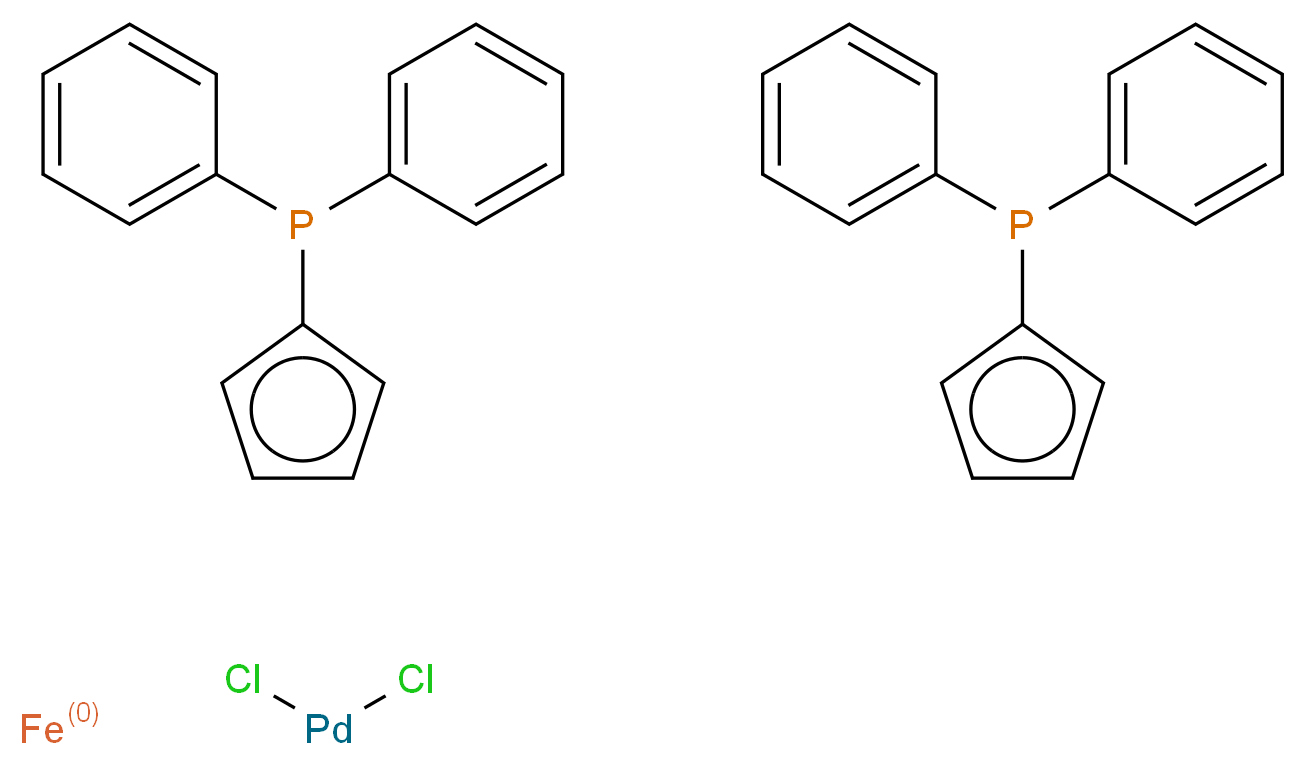 [1,1'-Bis(diphenylphosphino)ferrocene]-dichloropalladium(II)_分子结构_CAS_72287-26-4)