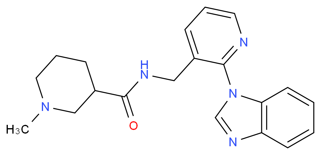 N-{[2-(1H-benzimidazol-1-yl)-3-pyridinyl]methyl}-1-methyl-3-piperidinecarboxamide_分子结构_CAS_)