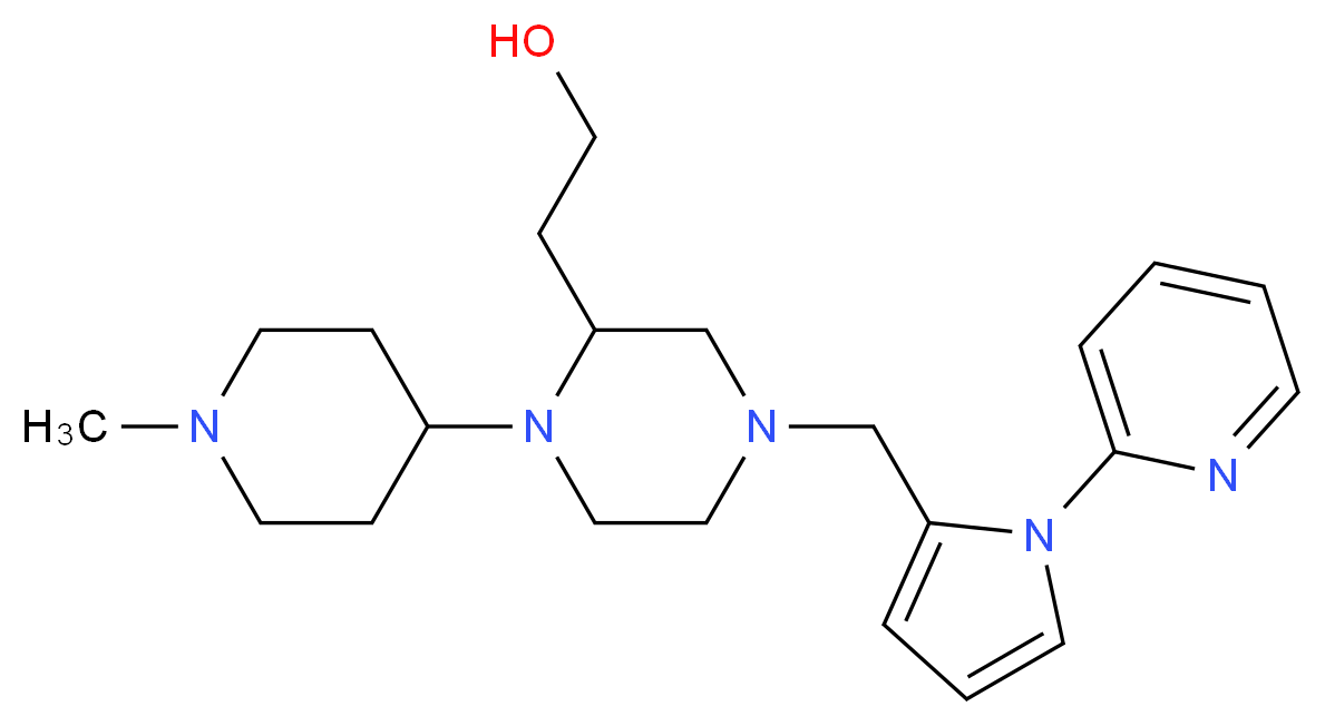 2-(1-(1-methyl-4-piperidinyl)-4-{[1-(2-pyridinyl)-1H-pyrrol-2-yl]methyl}-2-piperazinyl)ethanol_分子结构_CAS_)