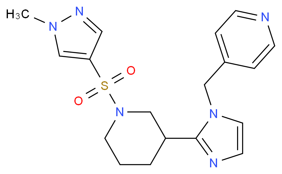 4-[(2-{1-[(1-methyl-1H-pyrazol-4-yl)sulfonyl]piperidin-3-yl}-1H-imidazol-1-yl)methyl]pyridine_分子结构_CAS_)