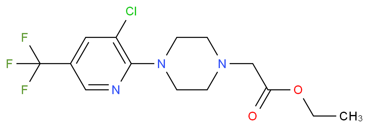 Ethyl 2-{4-[3-chloro-5-(trifluoromethyl)-2-pyridinyl]piperazino}acetate_分子结构_CAS_)