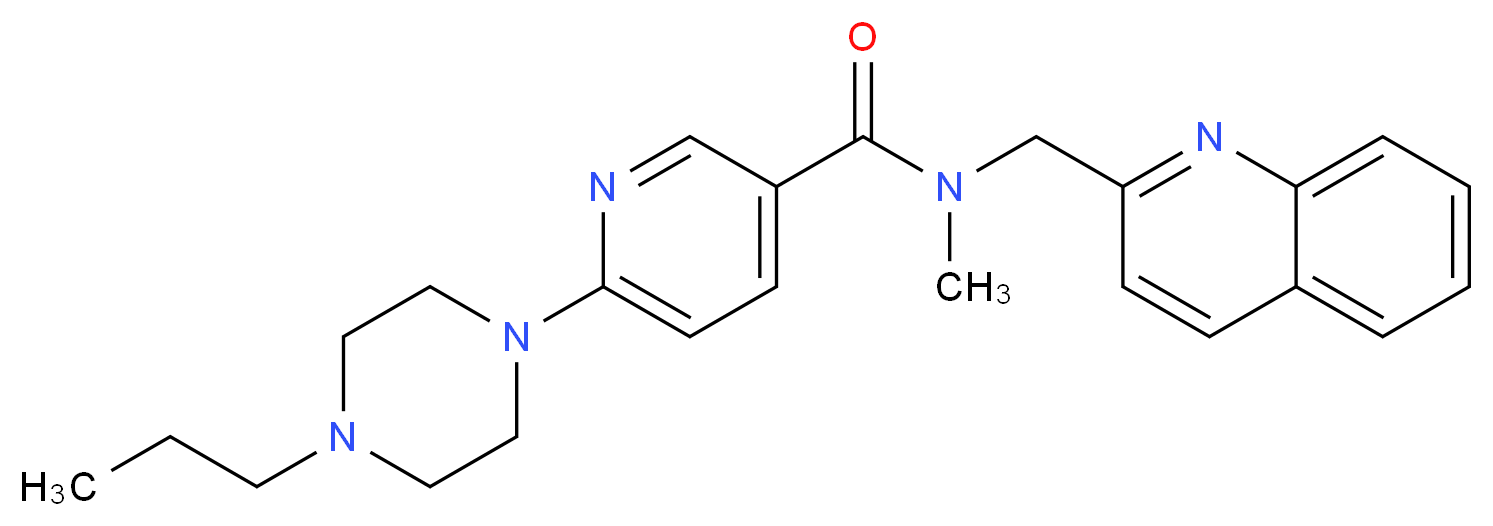 N-methyl-6-(4-propyl-1-piperazinyl)-N-(2-quinolinylmethyl)nicotinamide_分子结构_CAS_)