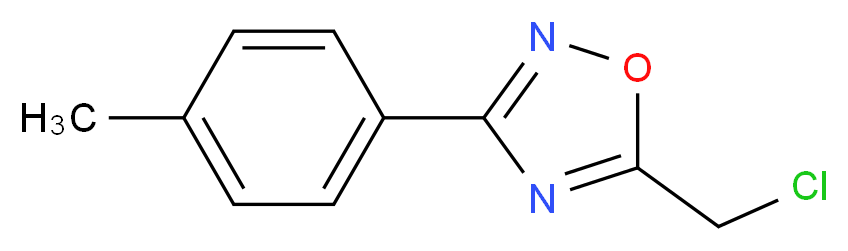 5-(chloromethyl)-3-(4-methylphenyl)-1,2,4-oxadiazole_分子结构_CAS_50737-29-6