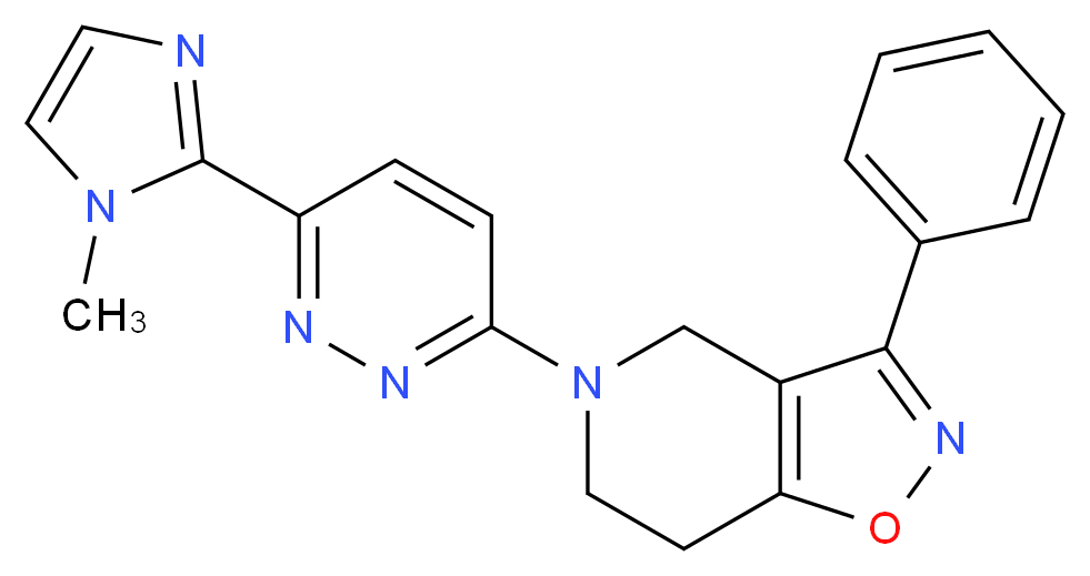 5-[6-(1-methyl-1H-imidazol-2-yl)pyridazin-3-yl]-3-phenyl-4,5,6,7-tetrahydroisoxazolo[4,5-c]pyridine_分子结构_CAS_)