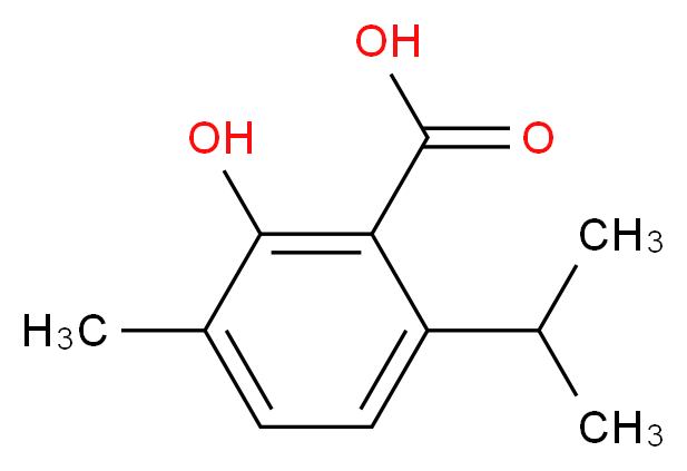 2-羟基-6-异丙基-3-甲基苯甲酸_分子结构_CAS_4389-53-1)