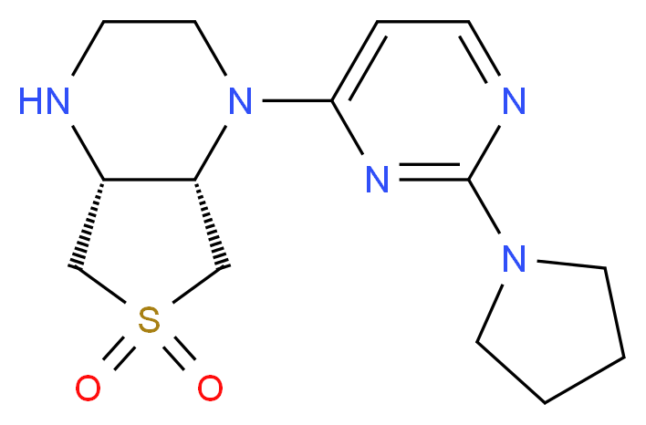 (4aR*,7aS*)-1-(2-pyrrolidin-1-ylpyrimidin-4-yl)octahydrothieno[3,4-b]pyrazine 6,6-dioxide_分子结构_CAS_)