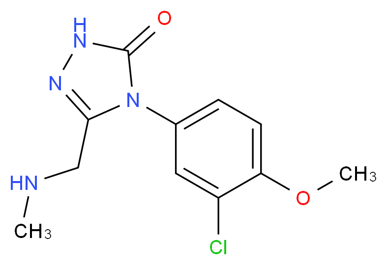 4-(3-chloro-4-methoxyphenyl)-5-[(methylamino)methyl]-2,4-dihydro-3H-1,2,4-triazol-3-one_分子结构_CAS_)