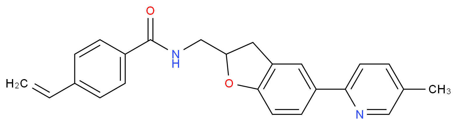 N-{[5-(5-methyl-2-pyridinyl)-2,3-dihydro-1-benzofuran-2-yl]methyl}-4-vinylbenzamide_分子结构_CAS_)