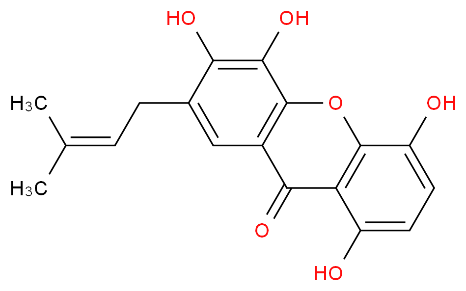 1,4,5,6-Tetrahydroxy-7-prenylxanthone_分子结构_CAS_1001424-68-5)