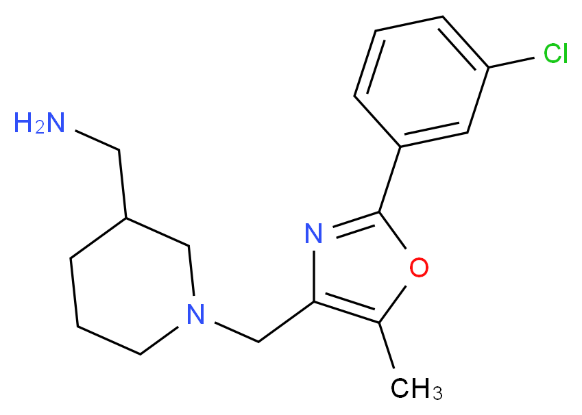 1-(1-{[2-(3-chlorophenyl)-5-methyl-1,3-oxazol-4-yl]methyl}piperidin-3-yl)methanamine_分子结构_CAS_)
