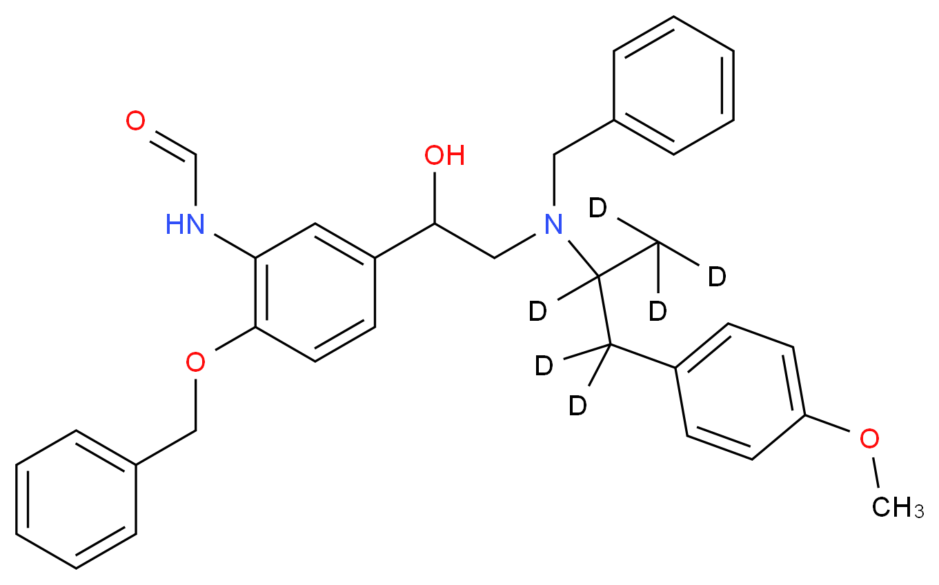 N-[5-(2-{benzyl[1-(4-methoxyphenyl)(<sup>2</sup>H<sub>6</sub>)propan-2-yl]amino}-1-hydroxyethyl)-2-(benzyloxy)phenyl]formamide_分子结构_CAS_1216518-77-2