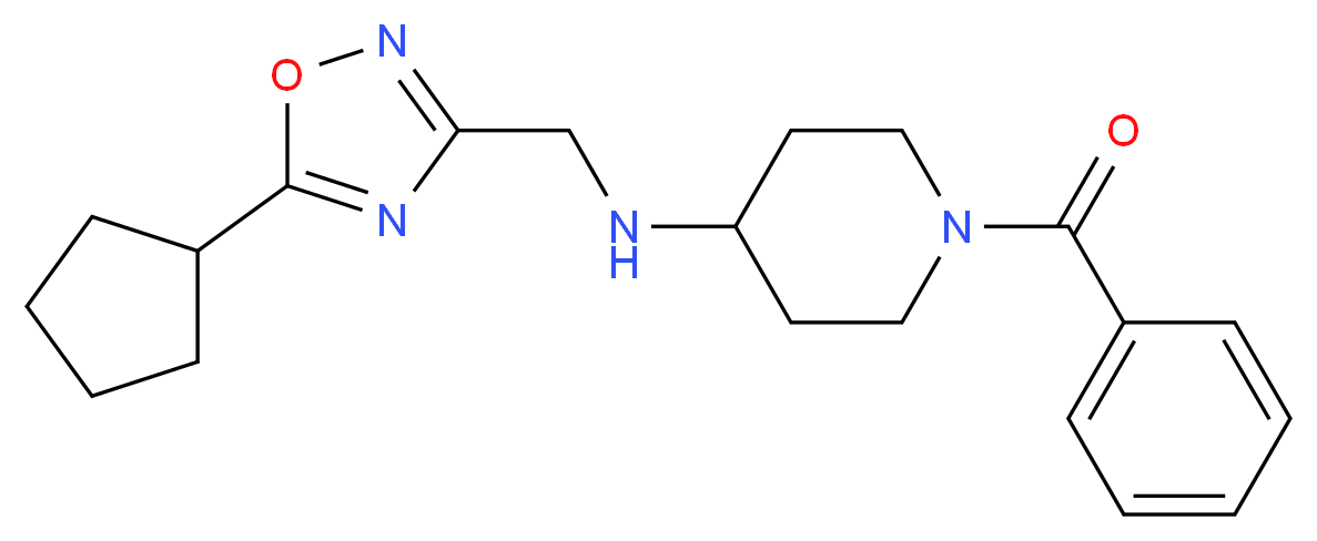 1-benzoyl-N-[(5-cyclopentyl-1,2,4-oxadiazol-3-yl)methyl]piperidin-4-amine_分子结构_CAS_)