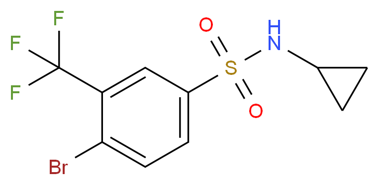 4-bromo-N-cyclopropyl-3-(trifluoromethyl)benzene-1-sulfonamide_分子结构_CAS_1330750-34-9