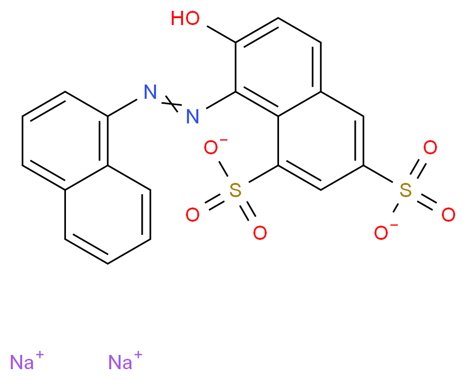 disodium 7-hydroxy-8-[(E)-2-(naphthalen-1-yl)diazen-1-yl]naphthalene-1,3-disulfonate_分子结构_CAS_2766-77-0