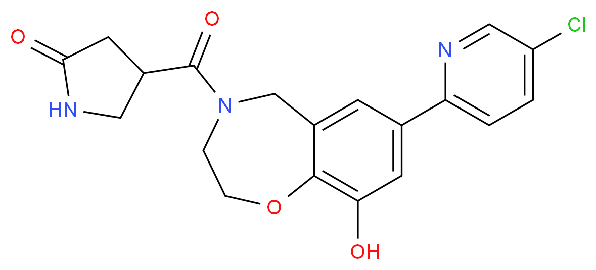 4-{[7-(5-chloropyridin-2-yl)-9-hydroxy-2,3-dihydro-1,4-benzoxazepin-4(5H)-yl]carbonyl}pyrrolidin-2-one_分子结构_CAS_)