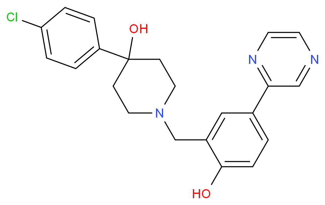 4-(4-chlorophenyl)-1-[2-hydroxy-5-(2-pyrazinyl)benzyl]-4-piperidinol_分子结构_CAS_)